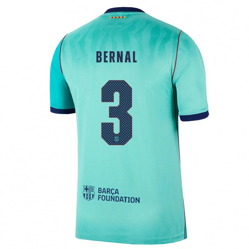 Danxen Enfant Maillot Lucas Bernal #3 Aqua Turquoise Foncée Bleu Royal Troisieme 2026/27 T-Shirt