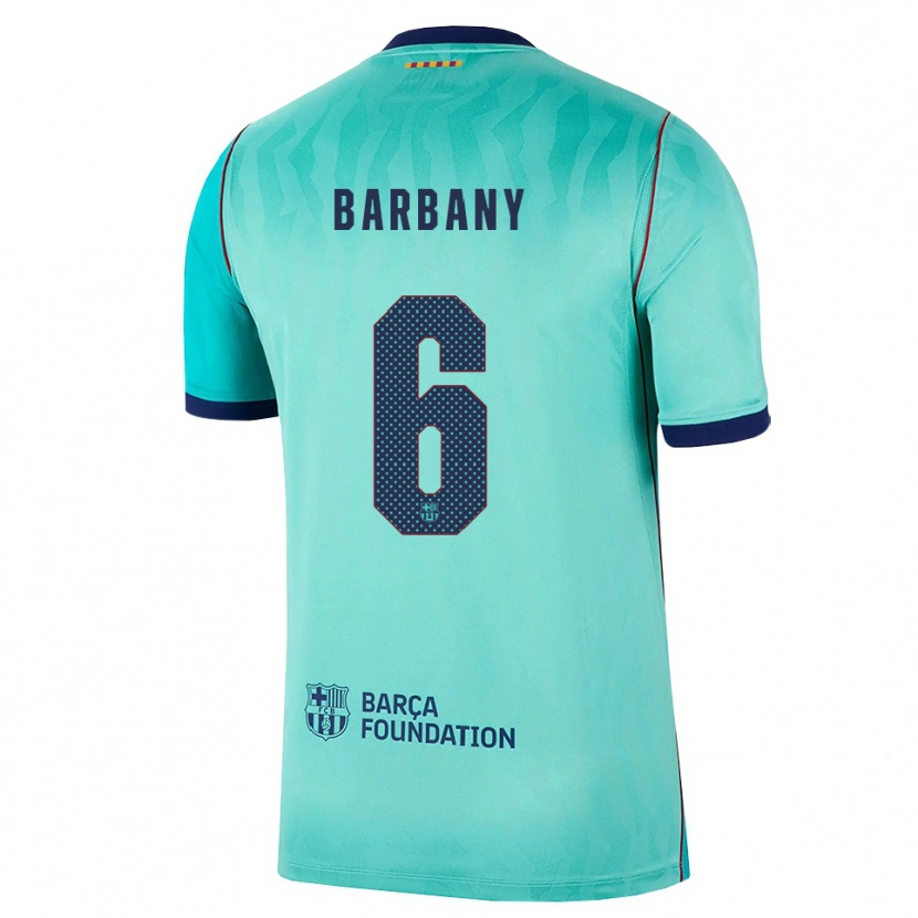 Danxen Enfant Maillot Víctor Barbany #6 Aqua Turquoise Foncée Bleu Royal Troisieme 2026/27 T-Shirt
