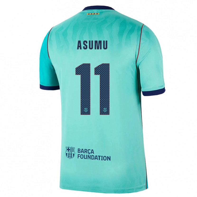 Danxen Enfant Maillot Héctor Asumu #11 Aqua Turquoise Foncée Bleu Royal Troisieme 2026/27 T-Shirt