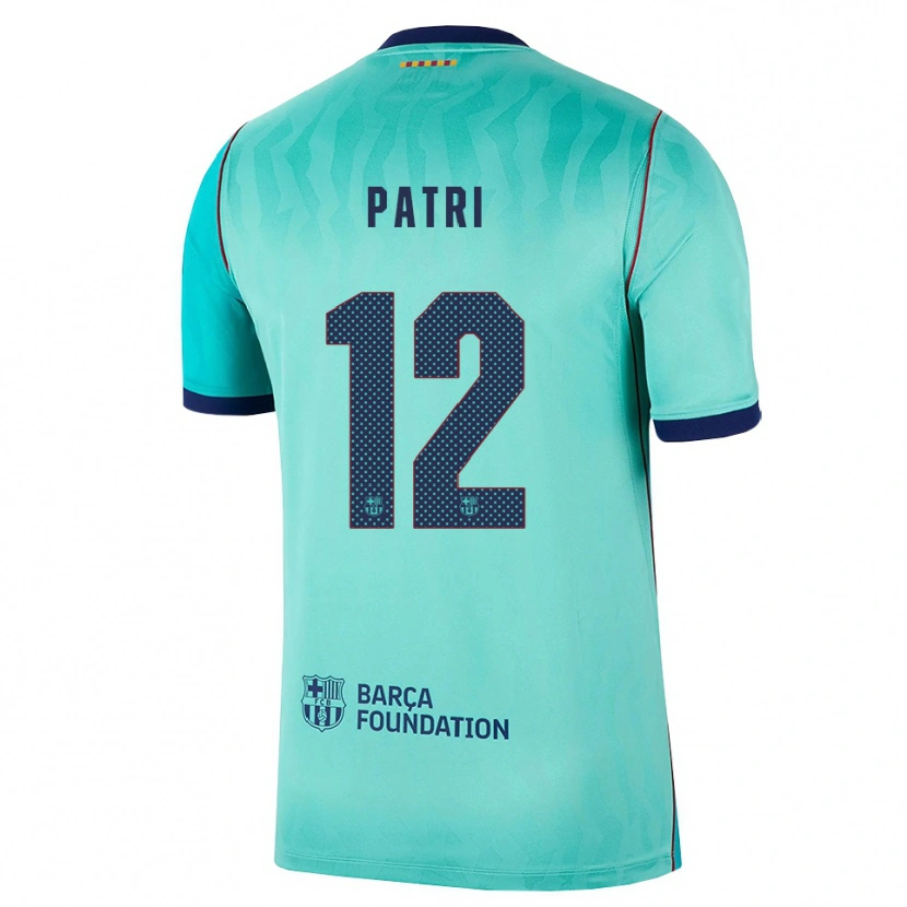 Danxen Enfant Maillot Patricia Guijarro #12 Aqua Turquoise Foncée Bleu Royal Troisieme 2026/27 T-Shirt