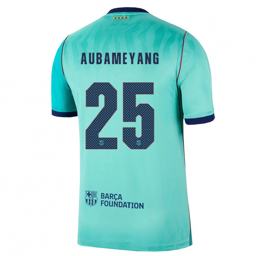 Danxen Enfant Maillot Pierre Emerick Aubameyang #25 Aqua Turquoise Foncée Bleu Royal Troisieme 2026/27 T-Shirt
