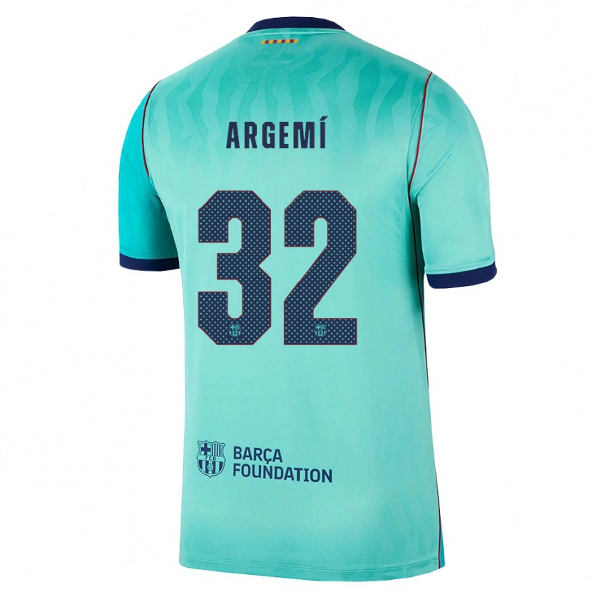 Danxen Enfant Maillot Adam Argemí #32 Aqua Turquoise Foncée Bleu Royal Troisieme 2026/27 T-Shirt