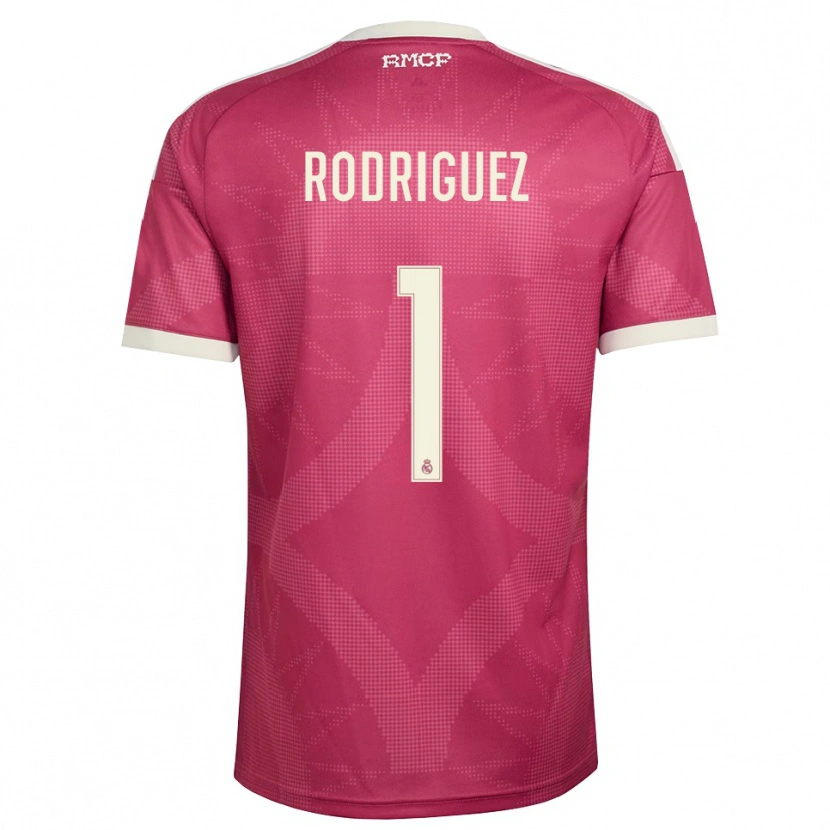 Danxen Enfant Maillot Misa Rodriguez #1 Rouge Violet Pâle Blanc Troisieme 2026/27 T-Shirt