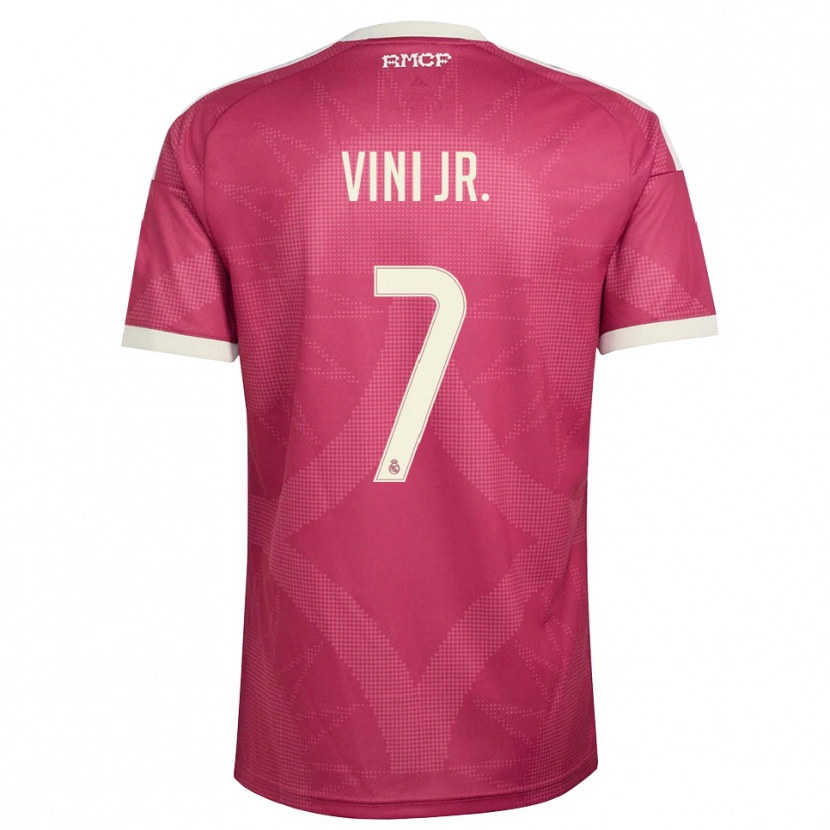 Danxen Enfant Maillot Vinicius Junior #7 Rouge Violet Pâle Blanc Troisieme 2026/27 T-Shirt