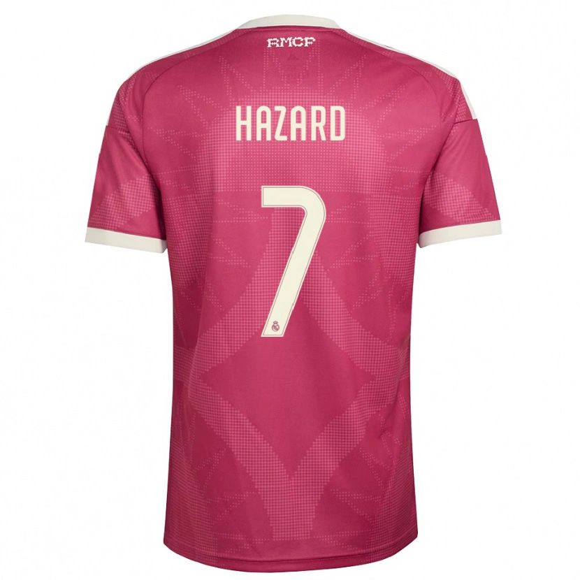 Danxen Enfant Maillot Eden Hazard #7 Rouge Violet Pâle Blanc Troisieme 2026/27 T-Shirt