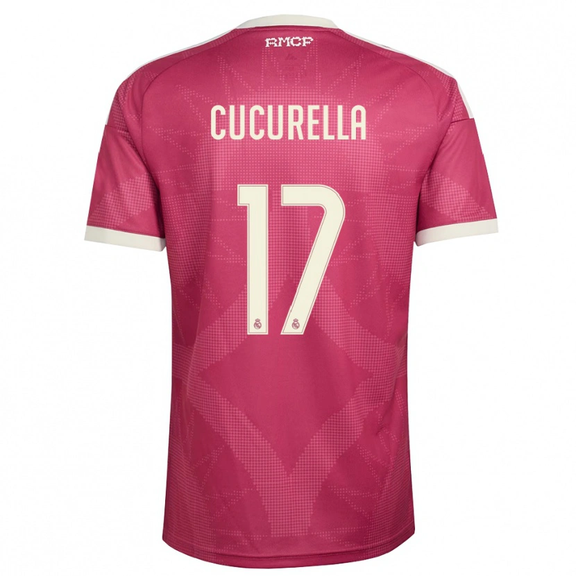 Danxen Enfant Maillot Marc Cucurella #17 Rouge Violet Pâle Blanc Troisieme 2026/27 T-Shirt