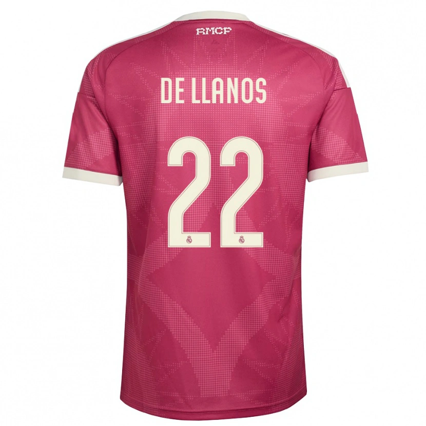Danxen Enfant Maillot Hugo De Llanos #22 Rouge Violet Pâle Blanc Troisieme 2026/27 T-Shirt