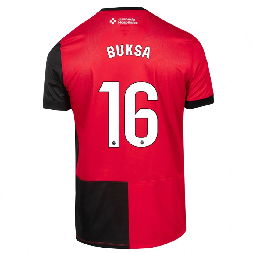 Danxen Enfant Maillot Adam Buksa #16 Noir Rouge Blanc Tenues Domicile 2026/27 T-Shirt