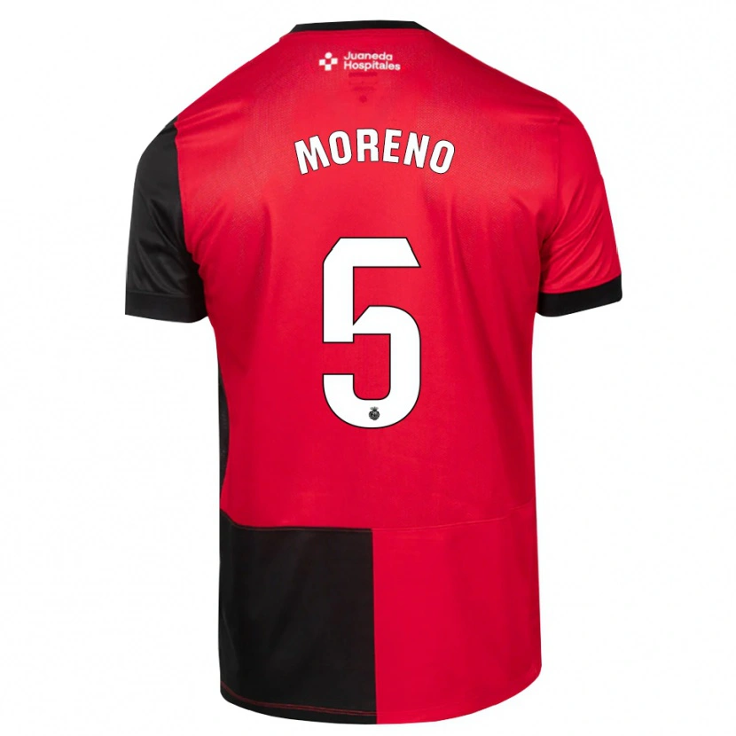 Danxen Enfant Maillot Alberto Moreno #5 Noir Rouge Blanc Tenues Domicile 2026/27 T-Shirt
