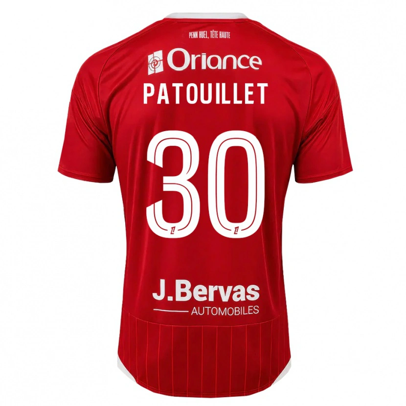 Danxen Enfant Maillot Mathieu Patouillet #30 Blanc Rouge Tenues Domicile 2026/27 T-Shirt