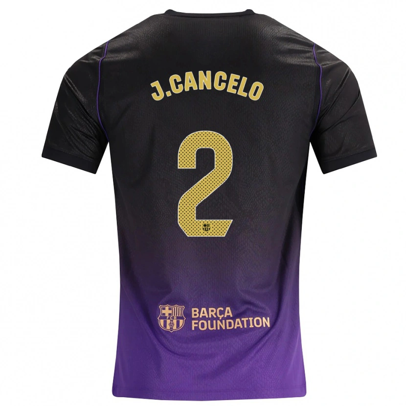 Danxen Enfant Maillot João Cancelo #2 Violet Jaune Noir Tenues Extérieur 2026/27 T-Shirt