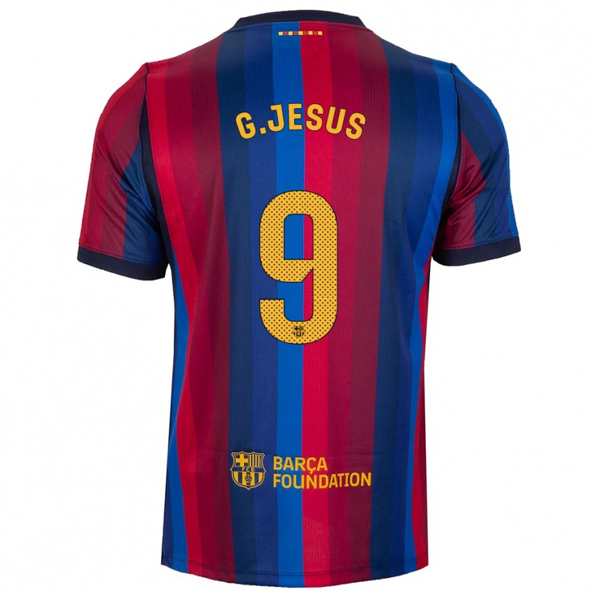 Danxen Homme Maillot Gabriel Jesus #9 Bleu Royal Rouge Jaune Tenues Domicile 2026/27 T-Shirt