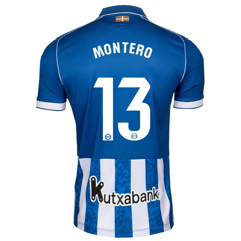 Danxen Homme Maillot Rubén Montero #13 Bleu Blanc Noir Tenues Domicile 2026/27 T-Shirt
