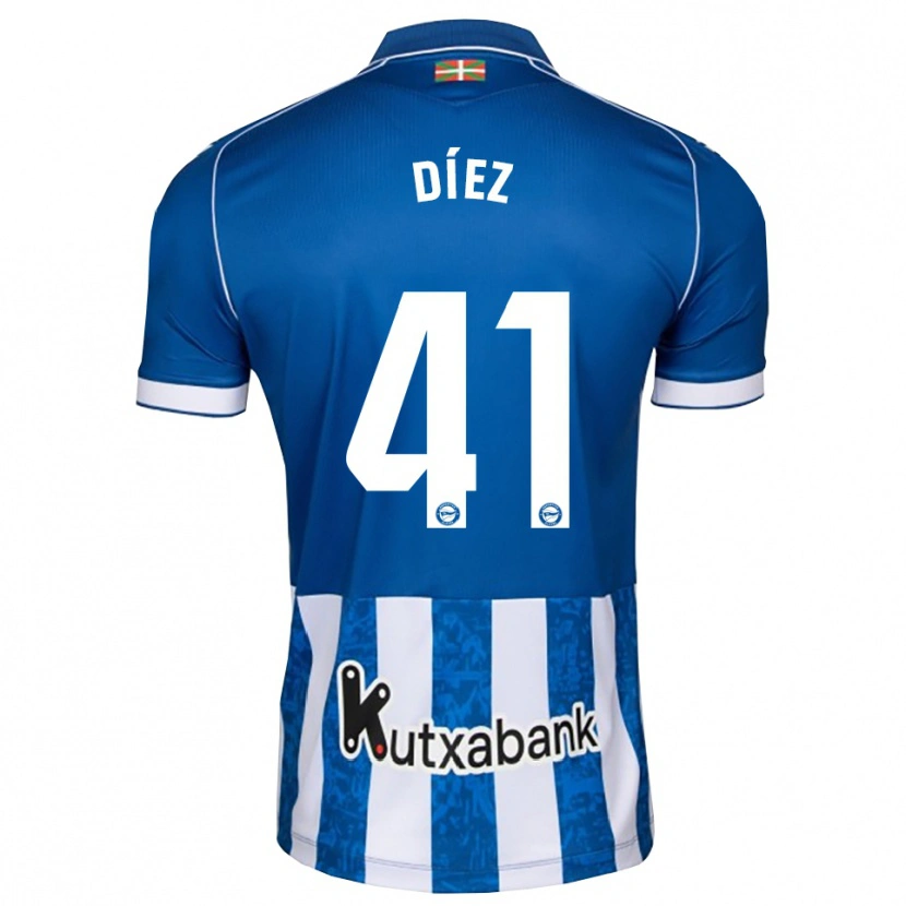 Danxen Homme Maillot Victor Díez #41 Bleu Blanc Noir Tenues Domicile 2026/27 T-Shirt