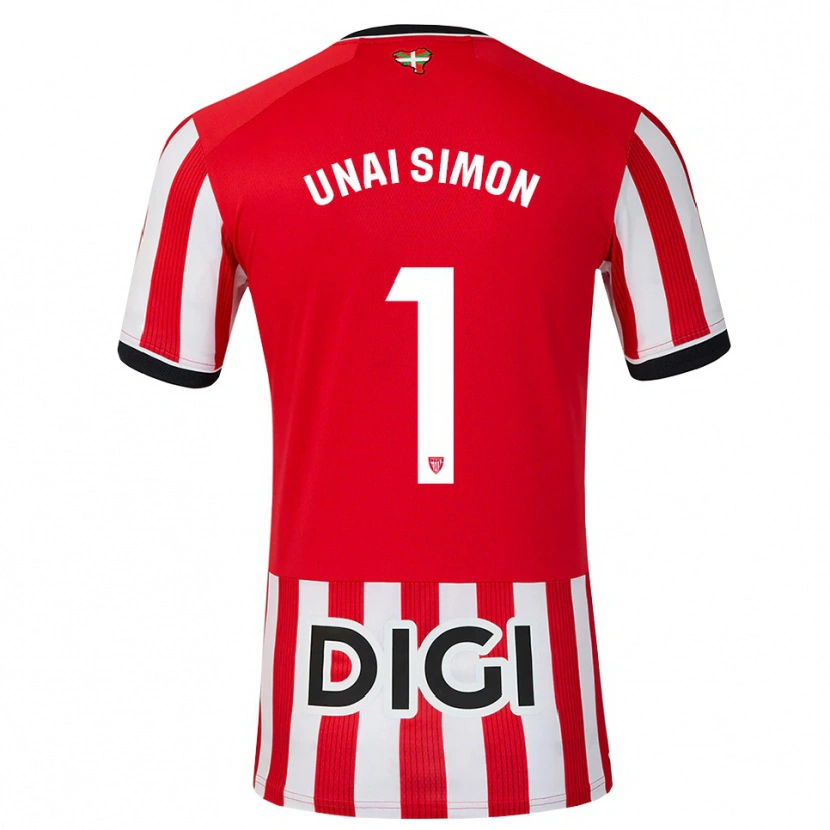 Danxen Homme Maillot Unai Simón #1 Rouge Noir Blanc Tenues Domicile 2026/27 T-Shirt
