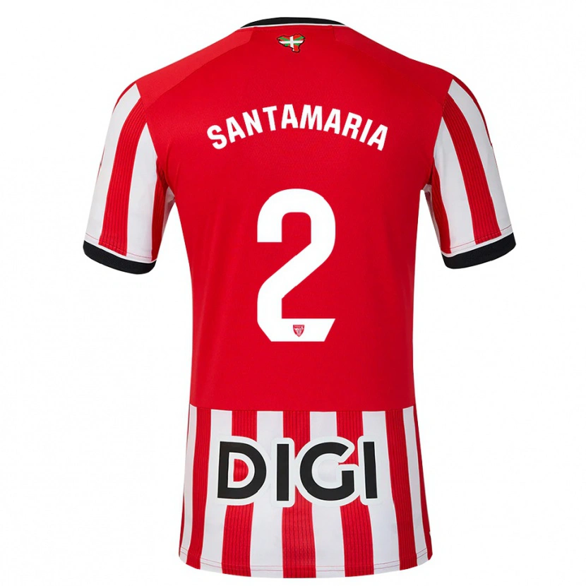 Danxen Homme Maillot Unai Santamaría #2 Rouge Noir Blanc Tenues Domicile 2026/27 T-Shirt