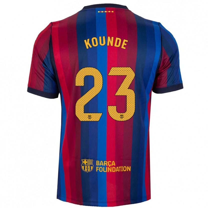 Danxen Homme Maillot Jules Koundé #23 Bleu Royal Rouge Jaune Tenues Domicile 2026/27 T-Shirt