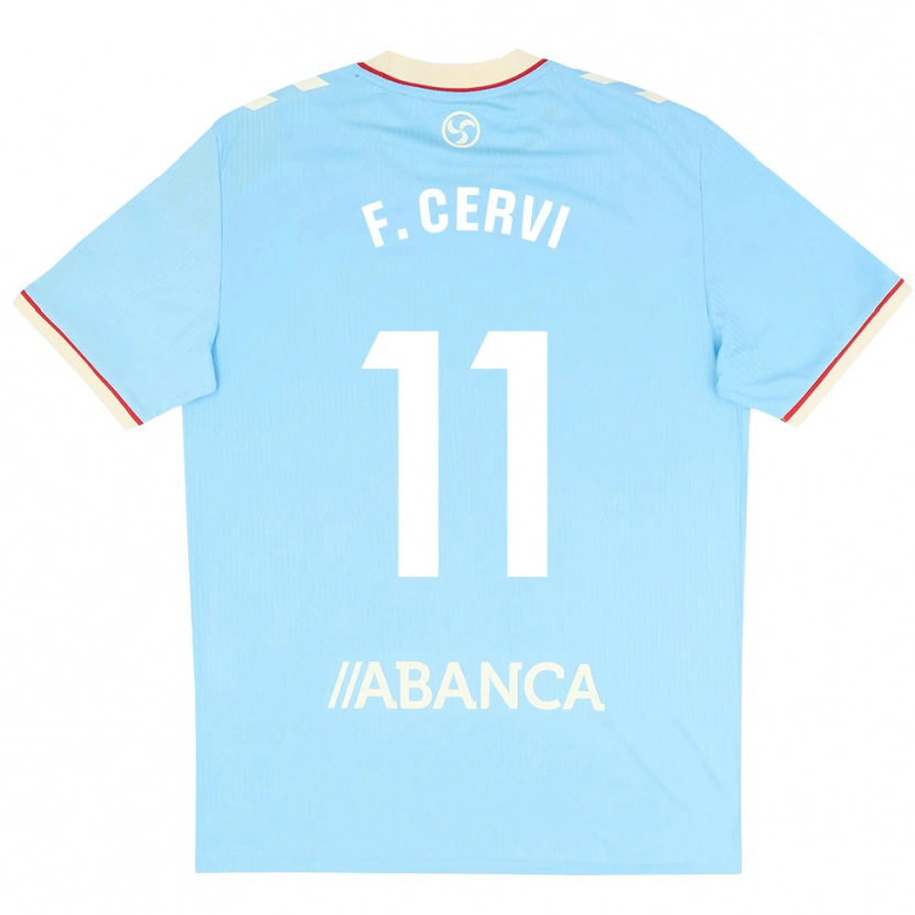 Danxen Homme Maillot Franco Cervi #11 Bleu Ciel Blanc Rouge Tenues Domicile 2026/27 T-Shirt