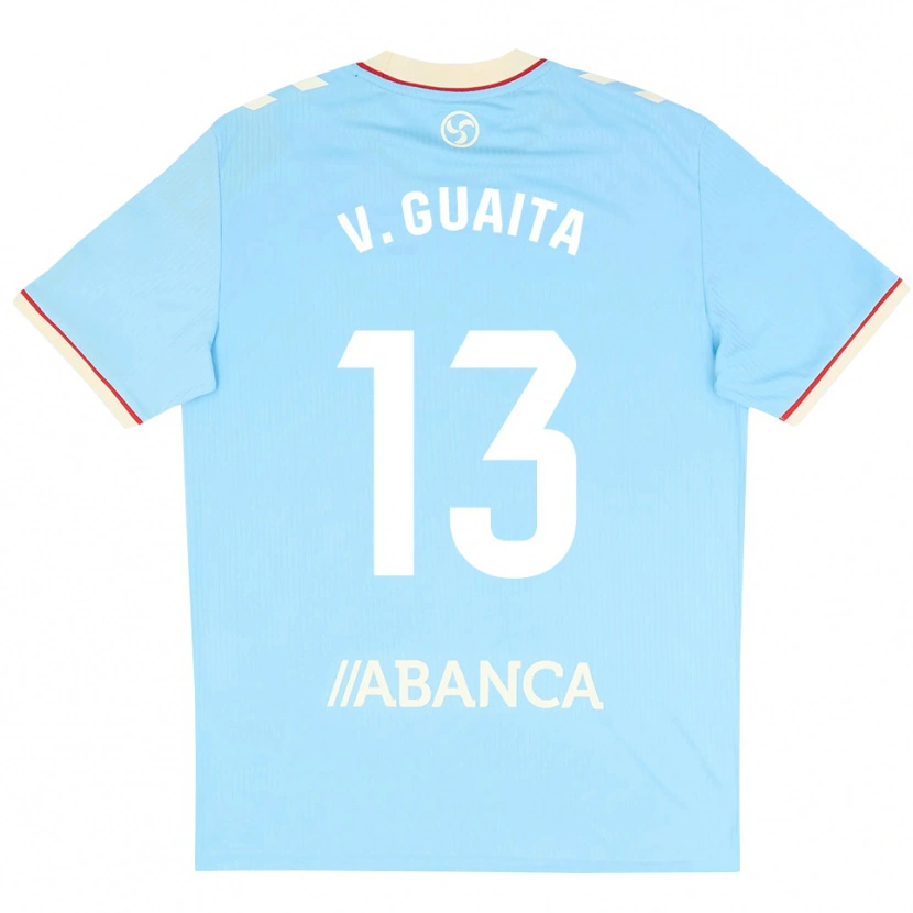 Danxen Homme Maillot Vicente Guaita #13 Bleu Ciel Blanc Rouge Tenues Domicile 2026/27 T-Shirt
