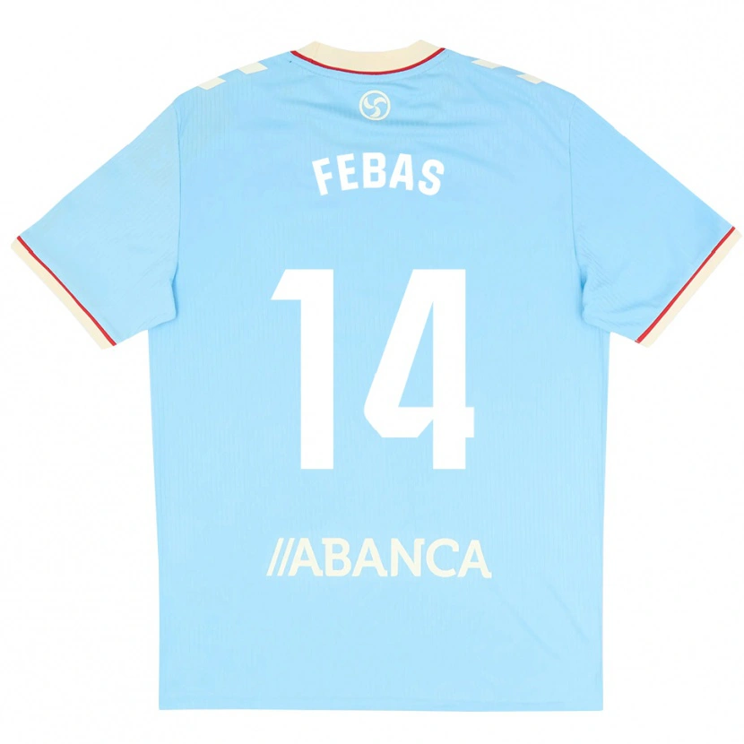 Danxen Homme Maillot Aleix Febas #14 Bleu Ciel Blanc Rouge Tenues Domicile 2026/27 T-Shirt