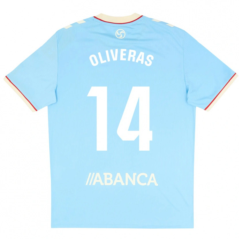 Danxen Homme Maillot Jan Oliveras #14 Bleu Ciel Blanc Rouge Tenues Domicile 2026/27 T-Shirt