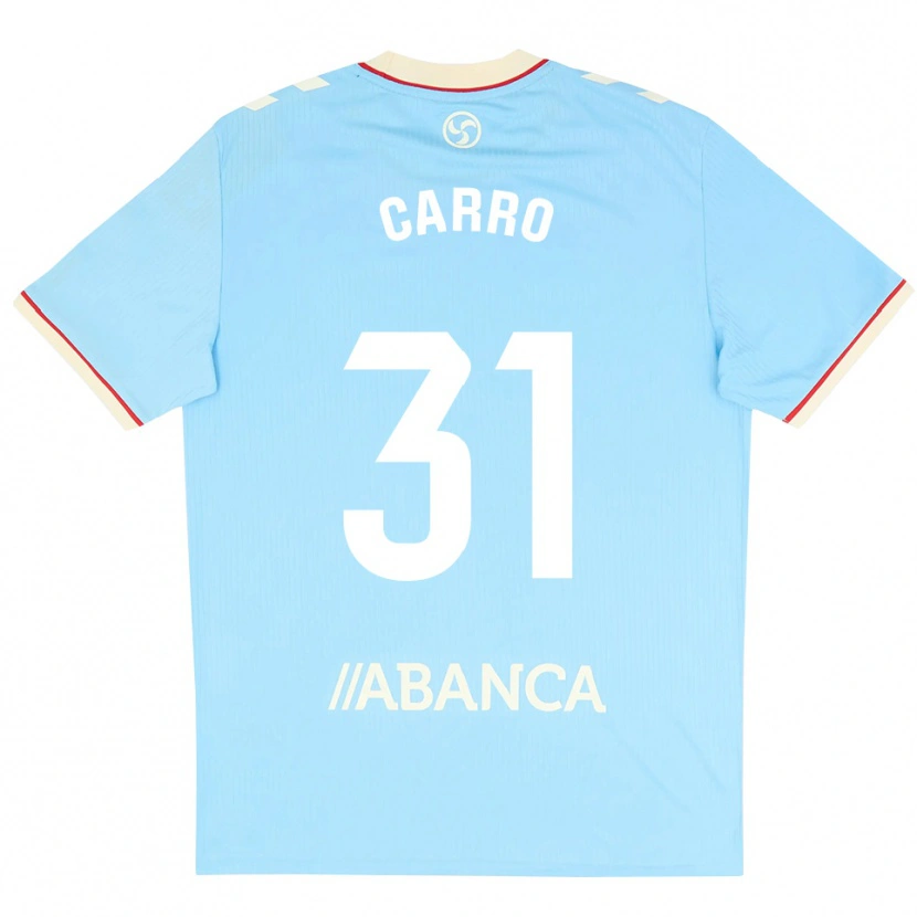 Danxen Homme Maillot Cristian Carro #31 Bleu Ciel Blanc Rouge Tenues Domicile 2026/27 T-Shirt