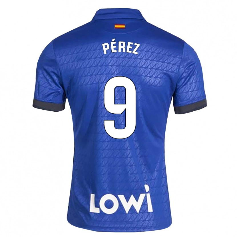 Danxen Homme Maillot Joselu Pérez #9 Bleu Blanc Noir Tenues Domicile 2026/27 T-Shirt