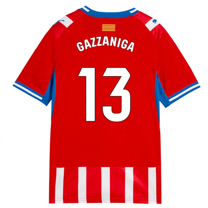 Danxen Homme Maillot Paulo Gazzaniga #13 Rouge Blanc Bleu Ciel Tenues Domicile 2026/27 T-Shirt