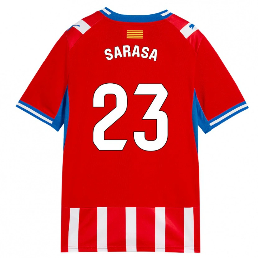 Danxen Homme Maillot Javi Sarasa #23 Rouge Blanc Bleu Ciel Tenues Domicile 2026/27 T-Shirt