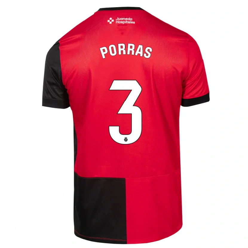 Danxen Homme Maillot Jordi Porras #3 Noir Rouge Blanc Tenues Domicile 2026/27 T-Shirt