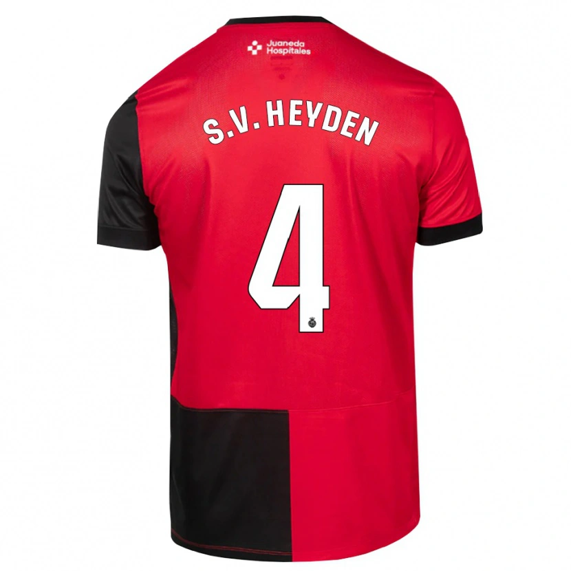 Danxen Homme Maillot Siebe Van Der Heyden #4 Noir Rouge Blanc Tenues Domicile 2026/27 T-Shirt