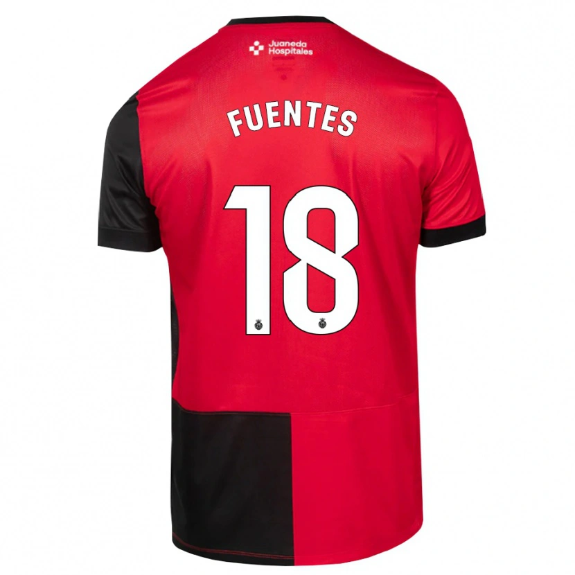 Danxen Homme Maillot Adrián Fuentes #18 Noir Rouge Blanc Tenues Domicile 2026/27 T-Shirt