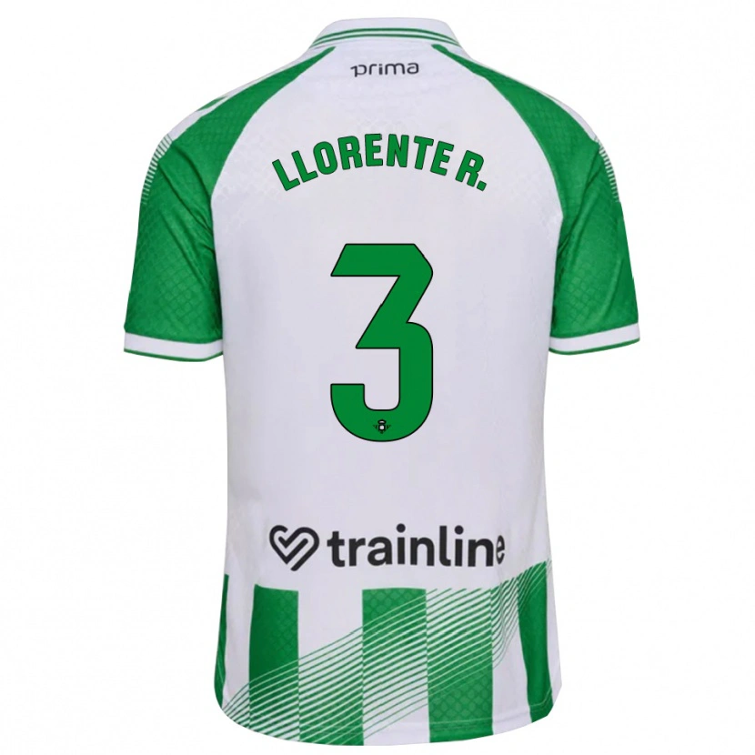 Danxen Homme Maillot Diego Llorente #3 Vert Clair Noir Blanc Tenues Domicile 2026/27 T-Shirt