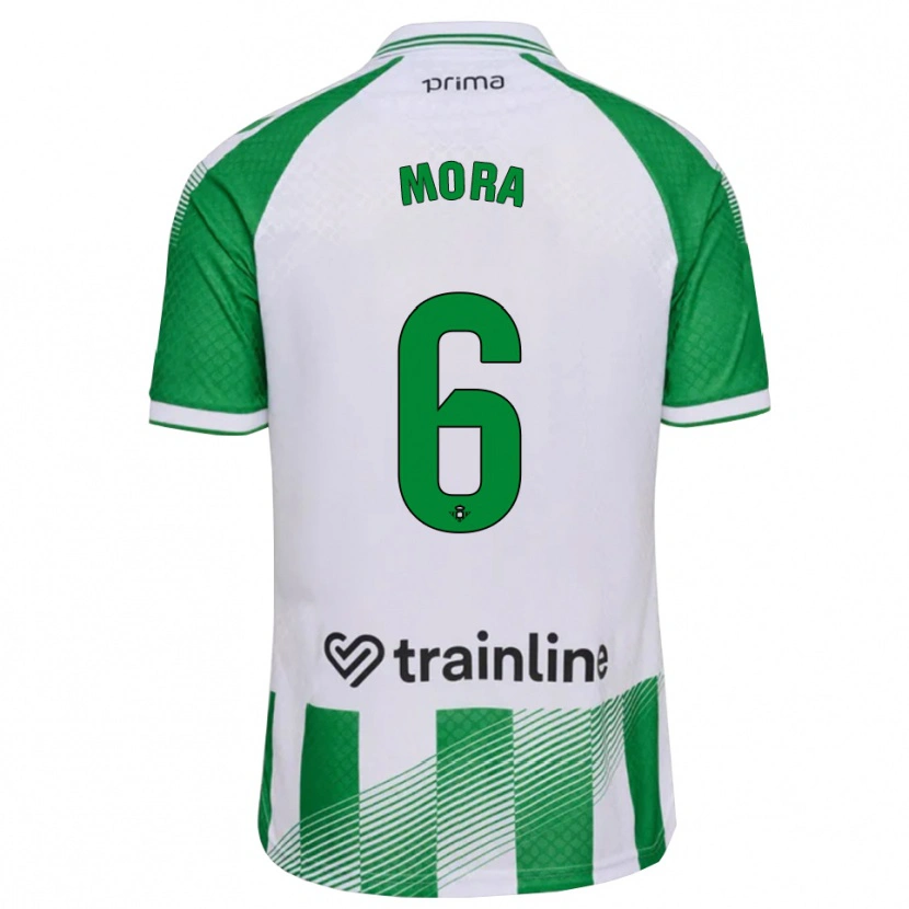 Danxen Homme Maillot Marcos Mora #6 Vert Clair Noir Blanc Tenues Domicile 2026/27 T-Shirt