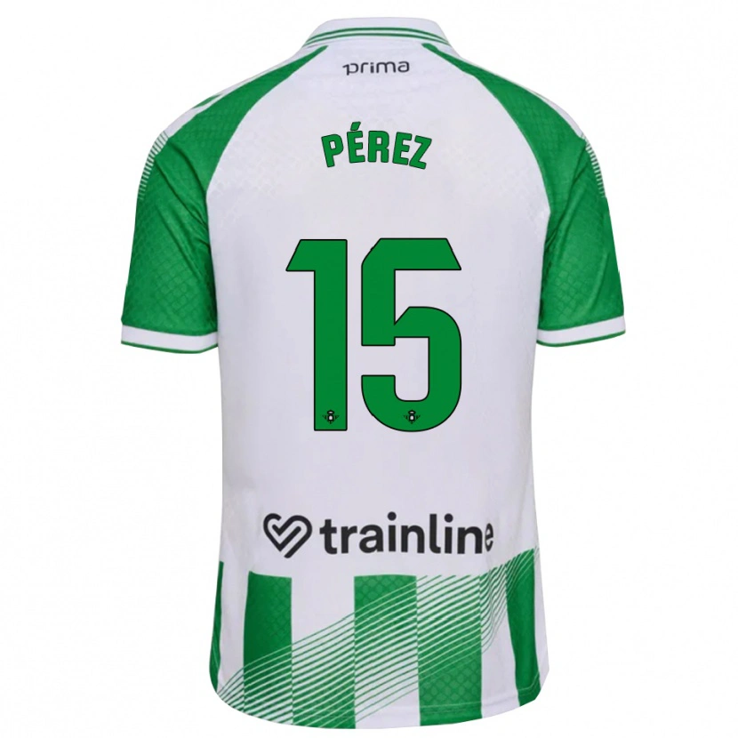 Danxen Homme Maillot Álex Pérez #15 Vert Clair Noir Blanc Tenues Domicile 2026/27 T-Shirt