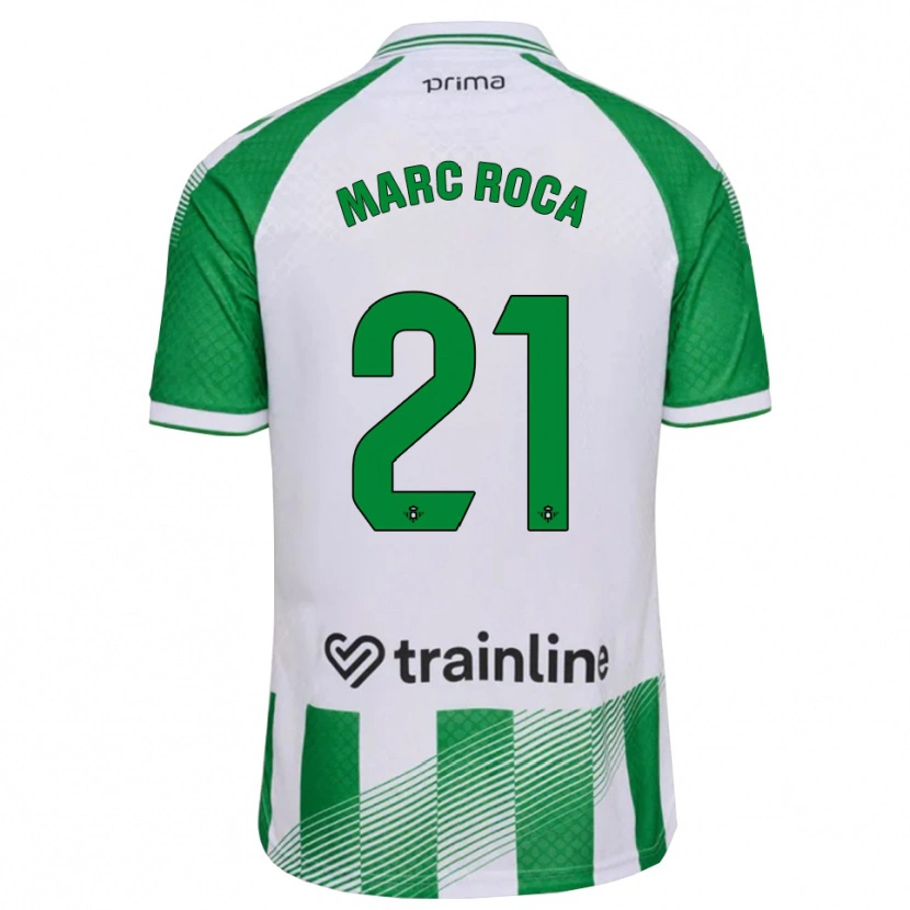 Danxen Homme Maillot Marc Roca #21 Vert Clair Noir Blanc Tenues Domicile 2026/27 T-Shirt