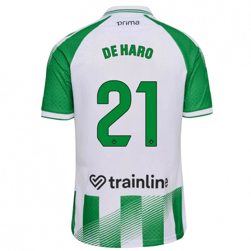 Danxen Homme Maillot Alberto De Haro #21 Vert Clair Noir Blanc Tenues Domicile 2026/27 T-Shirt