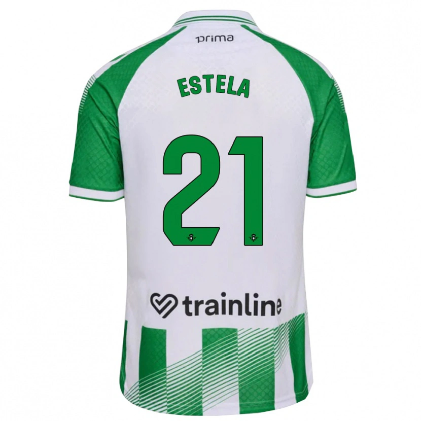 Danxen Homme Maillot Estela Fernández #21 Vert Clair Noir Blanc Tenues Domicile 2026/27 T-Shirt