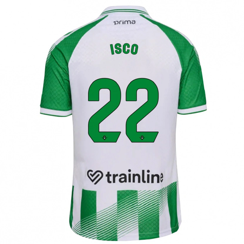 Danxen Homme Maillot Isco #22 Vert Clair Noir Blanc Tenues Domicile 2026/27 T-Shirt