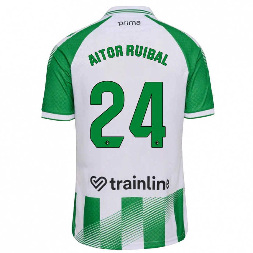 Danxen Homme Maillot Aitor Ruibal #24 Vert Clair Noir Blanc Tenues Domicile 2026/27 T-Shirt