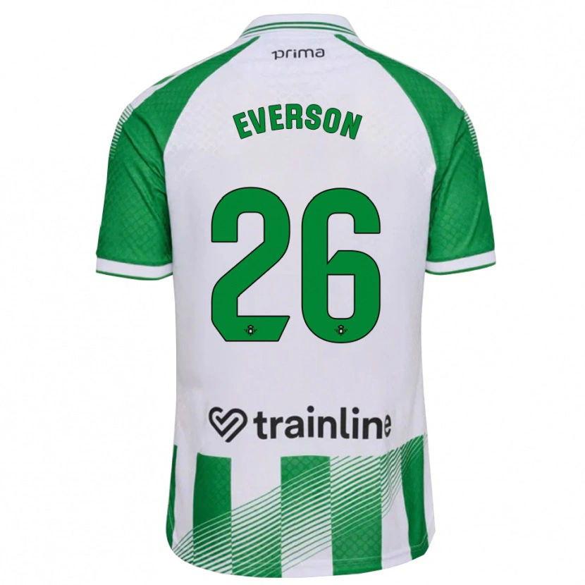 Danxen Homme Maillot Everson Luis Santana Dos Santos #26 Vert Clair Noir Blanc Tenues Domicile 2026/27 T-Shirt