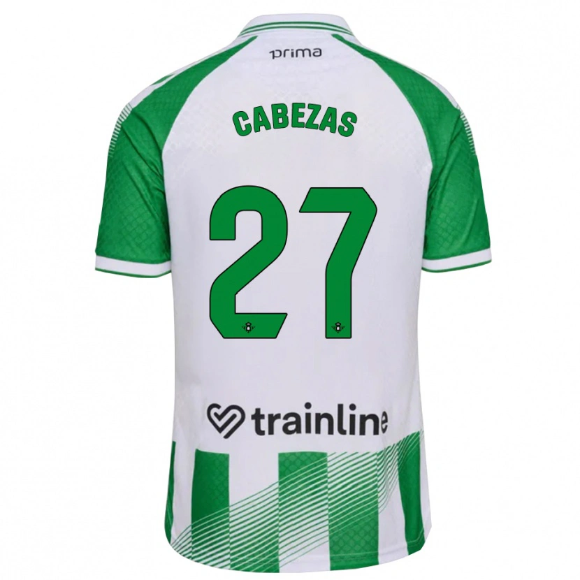 Danxen Homme Maillot Ángela Cabezas #27 Vert Clair Noir Blanc Tenues Domicile 2026/27 T-Shirt