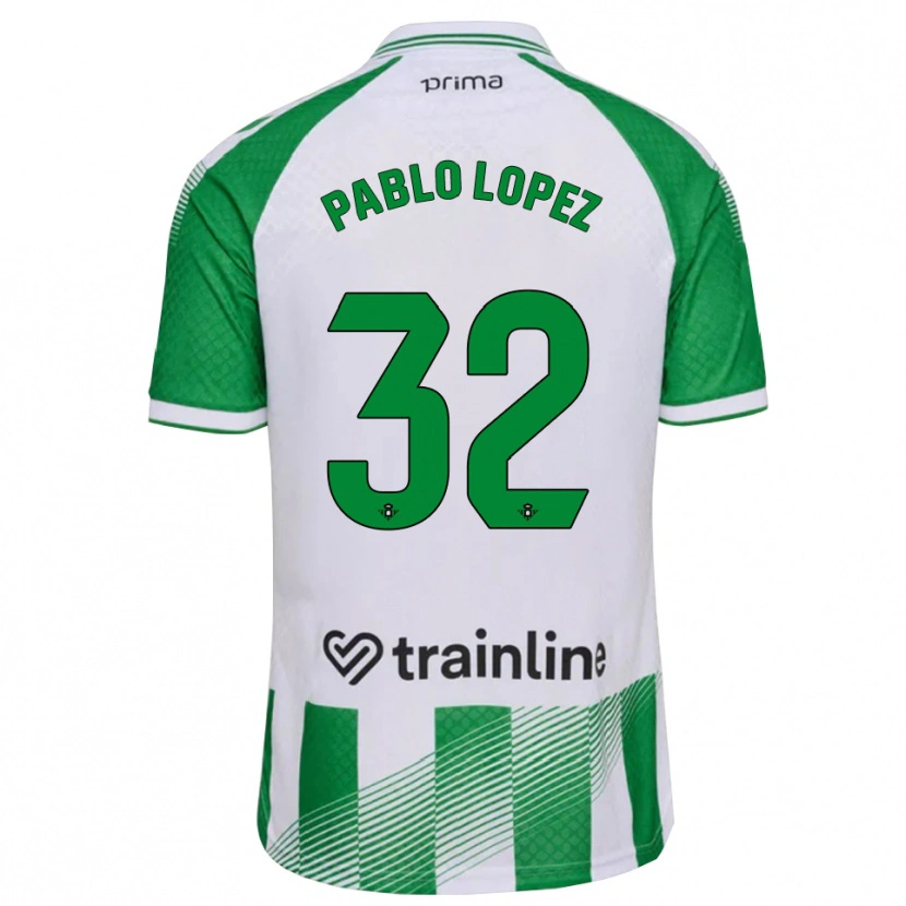 Danxen Homme Maillot Pablo López #32 Vert Clair Noir Blanc Tenues Domicile 2026/27 T-Shirt