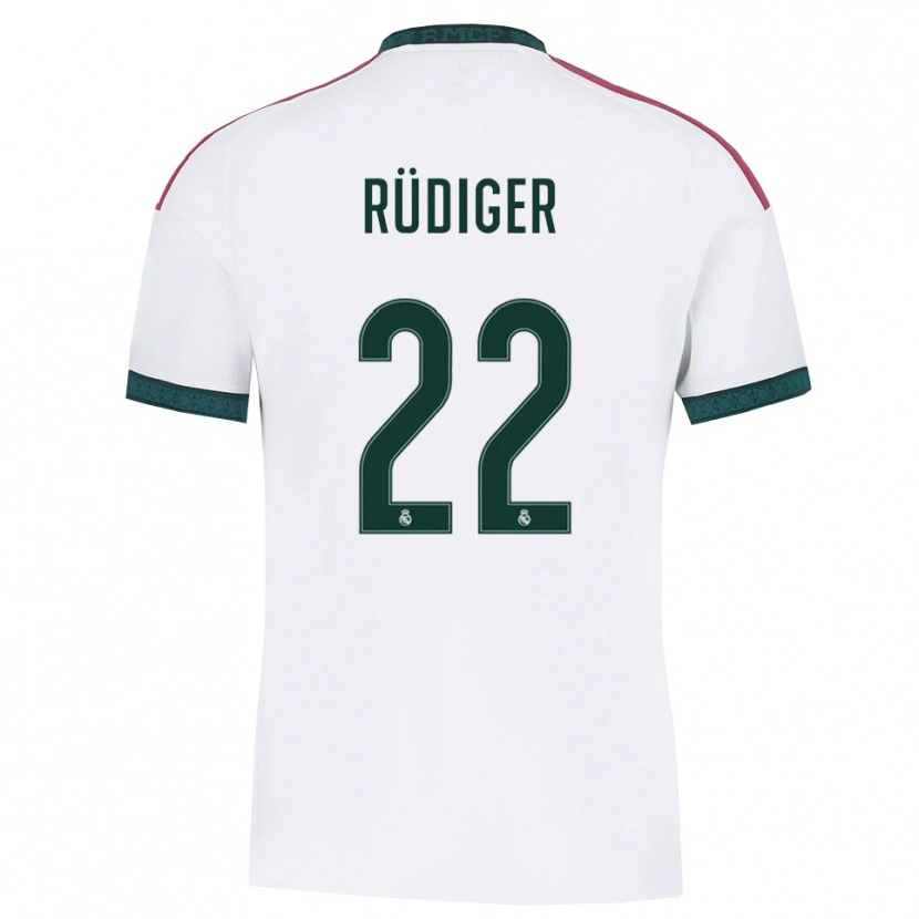 Danxen Homme Maillot Antonio Rüdiger #22 Vert Foncé Blanc Rouge Tenues Domicile 2026/27 T-Shirt