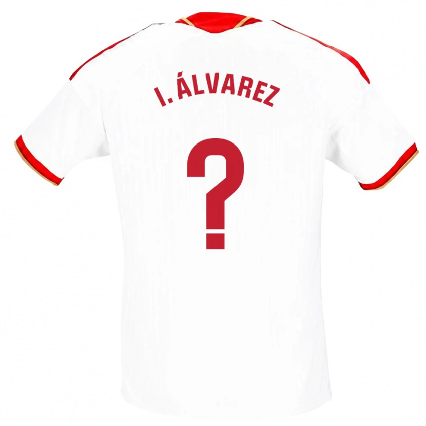 Danxen Homme Maillot Isabel Álvarez #0 Blanc Rouge Tenues Domicile 2026/27 T-Shirt