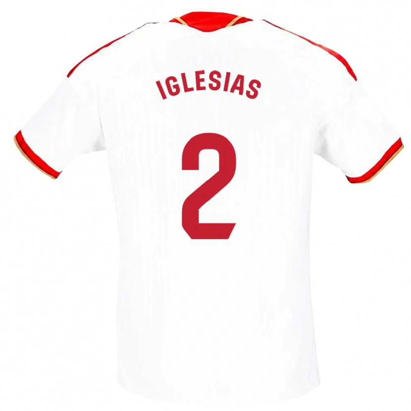 Danxen Homme Maillot Juan Iglesias #2 Blanc Rouge Tenues Domicile 2026/27 T-Shirt