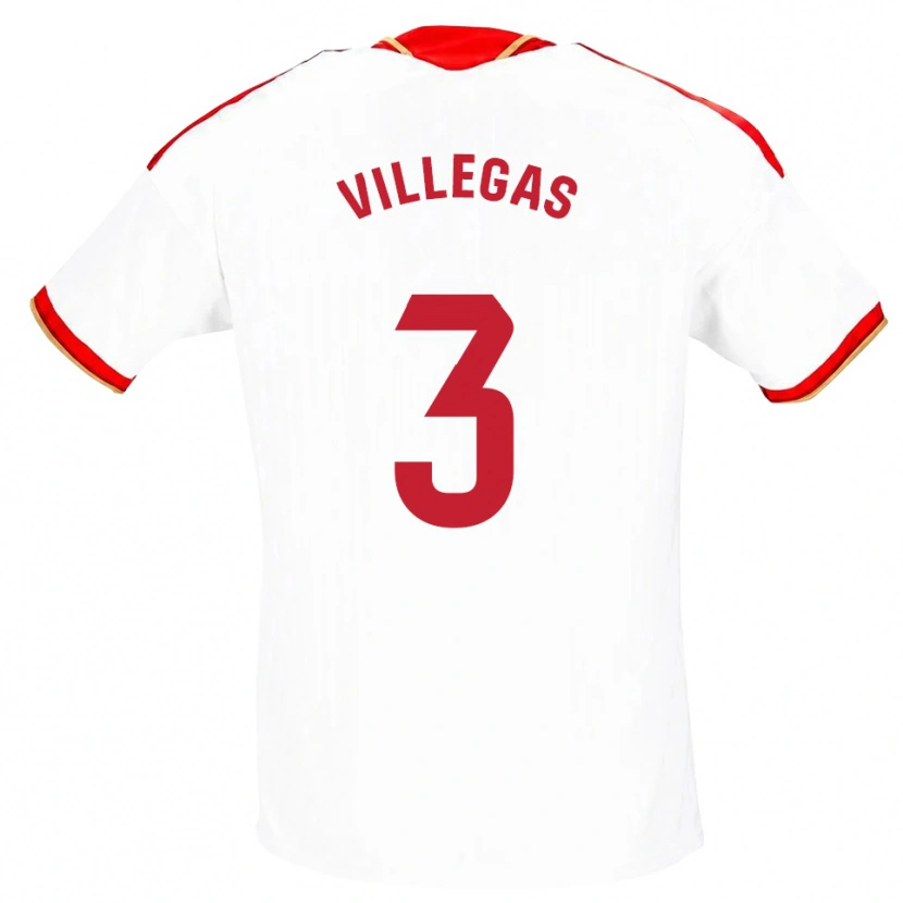 Danxen Homme Maillot Juancho Villegas #3 Blanc Rouge Tenues Domicile 2026/27 T-Shirt