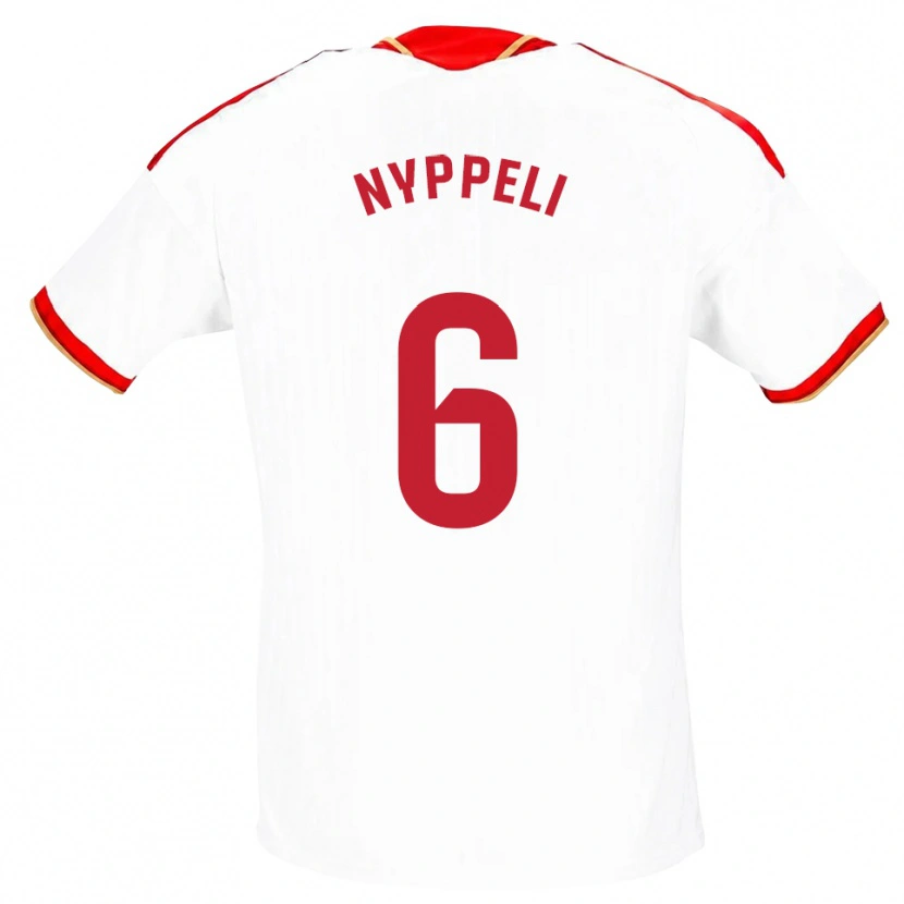 Danxen Homme Maillot Ramón Nyppeli #6 Blanc Rouge Tenues Domicile 2026/27 T-Shirt