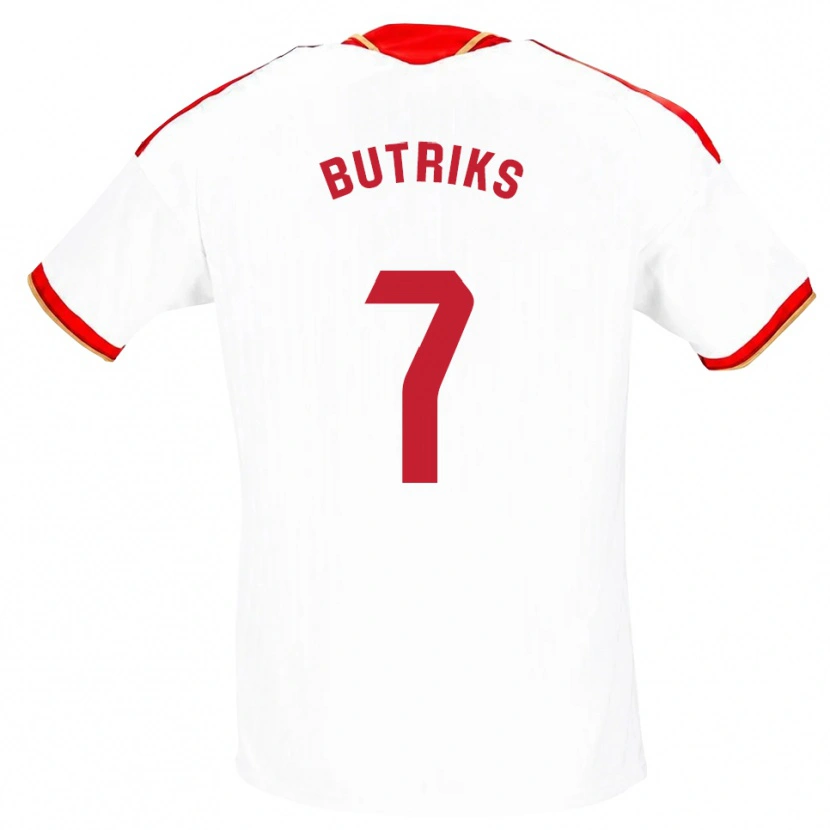 Danxen Homme Maillot Artjoms Butriks #7 Blanc Rouge Tenues Domicile 2026/27 T-Shirt
