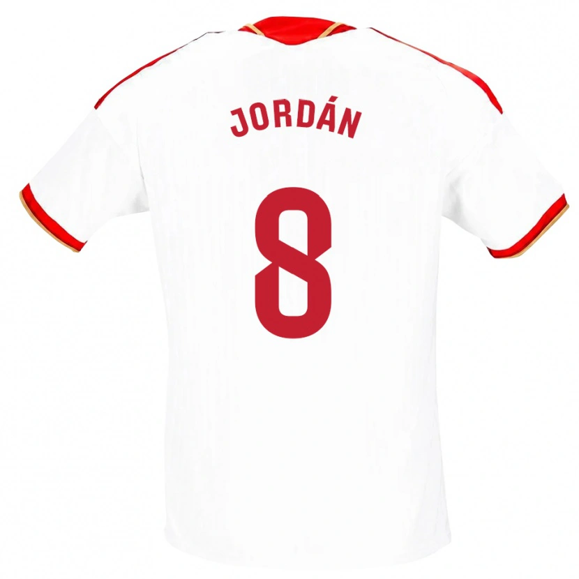 Danxen Homme Maillot Joan Jordán #8 Blanc Rouge Tenues Domicile 2026/27 T-Shirt
